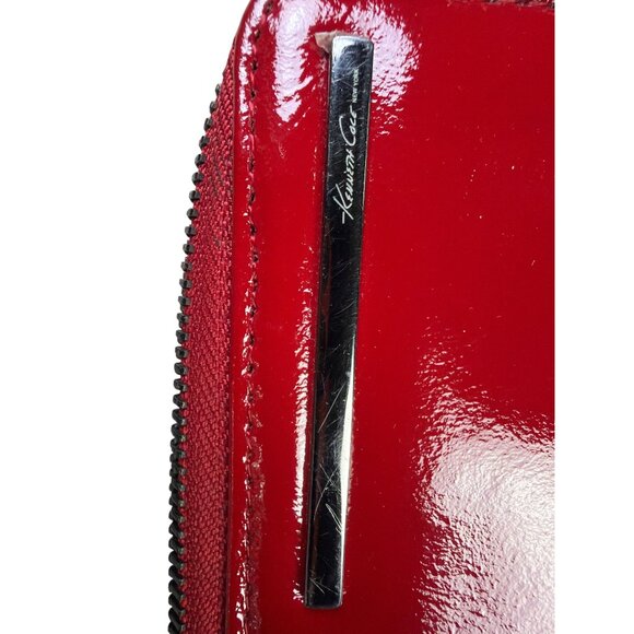 Kenneth Cole Red Patent Leather Zip-Around Wallet With Multiple Card Slots & Coi - Picture 3 of 8